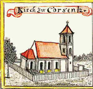 Kirsch zu Corsentz - Koci, widok oglny